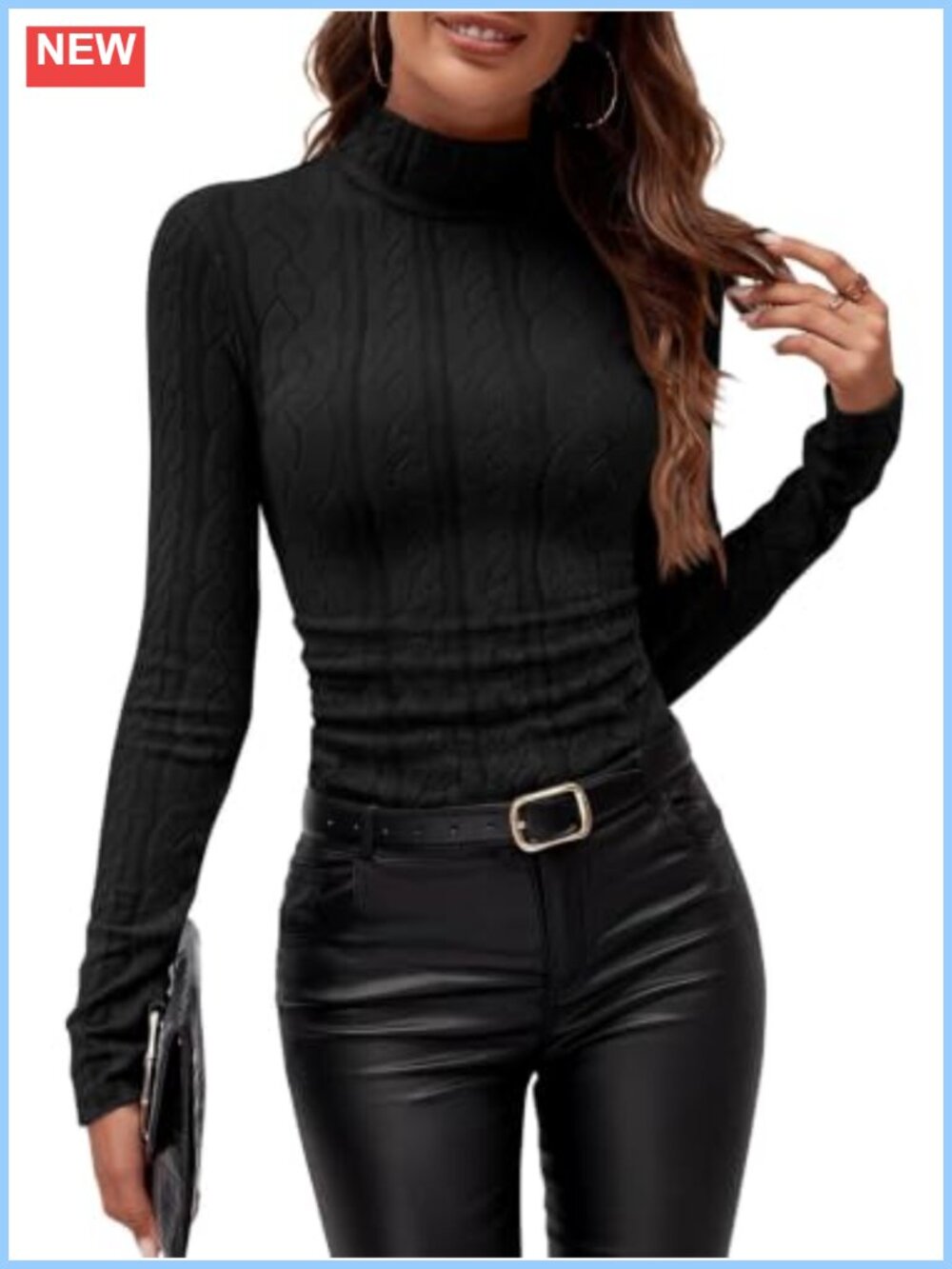 Lightweight Mock Neck Long Sleeve Fitted Stretch Pullover Top